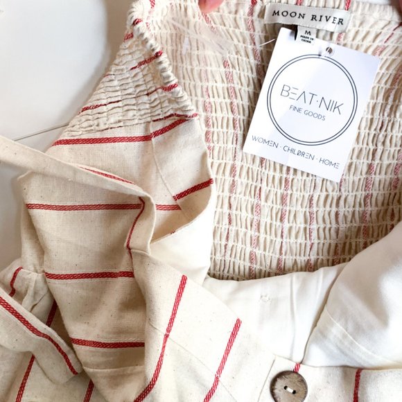 NWT moon river striped jumpsuit w/tie straps - Picture 5 of 7